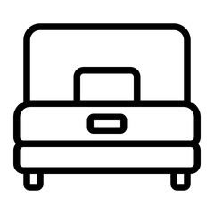 single bed line icon