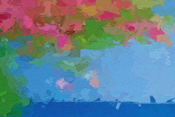 garden, rose, smear, saturated, dye, romantic, vibrant, paintings, impressionism, artistic, paint,...