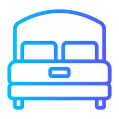 double bed gradient icon