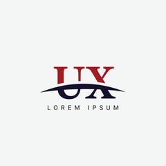 Alphabet UX XU letter modern monogram style logo vector element