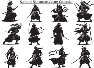 Samurai silhouette vector