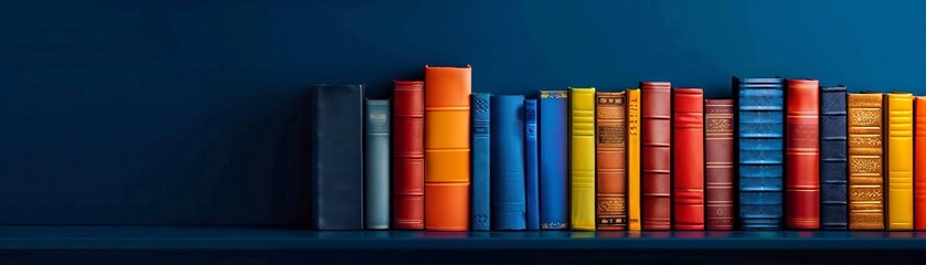 Naklejka premium A graphic depicting a series of books on diversity and inclusion available in the office library against a solid