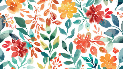 Seamless watercolor floral abstract colorful wallpape
