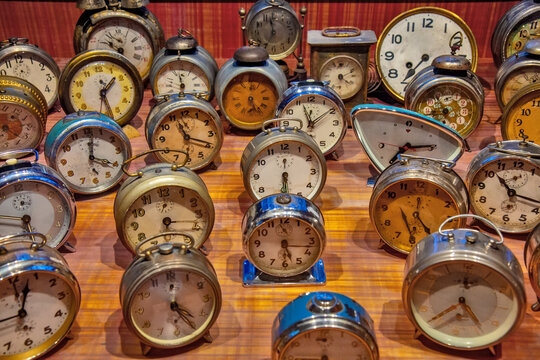 Group of the old retro colorful watches