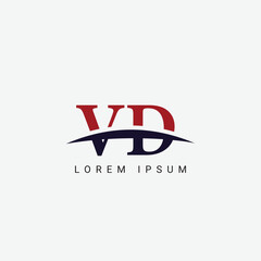 Alphabet VD DV letter modern monogram style logo vector element