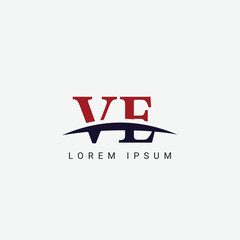 Alphabet VE EV letter modern monogram style logo vector element