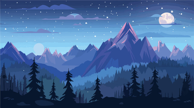 The background of the rocky mountains at night is clo