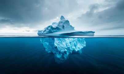 Stunning iceberg symbolizing climate change and environmental awareness. - obrazy, fototapety, plakaty