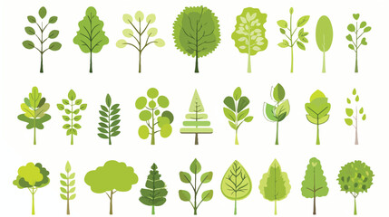Tree Shape Different Vector Green Eco Nature Plant Br - obrazy, fototapety, plakaty