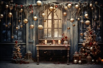 Fototapeta na wymiar Merry christmas celebration with festive decor
