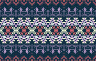 Geometric ethnic oriental pattern traditional on background.Aztec style,embroidery,abstract,vector illustration.design for texture,fabric,clothing,wrapping,carpet.