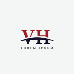 Alphabet VH HV letter modern monogram style logo vector element