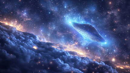 Alien UFO - Unidentified Flying Object  - obrazy, fototapety, plakaty