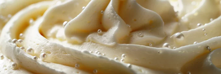 Fotobehang Creamy swirl closeup of white whipped cream. Sweet and smooth © Katrin_Primak