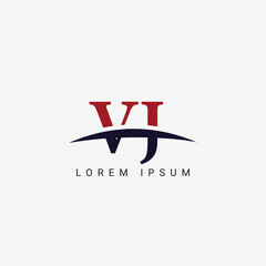 Alphabet VJ JV letter modern monogram style logo vector element