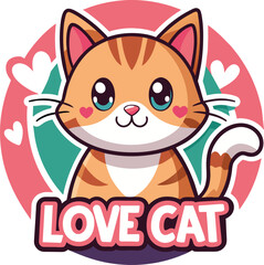 cute cat cartoon vector illustration graphic design icon 