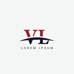 Alphabet VL LV letter modern monogram style logo vector element
