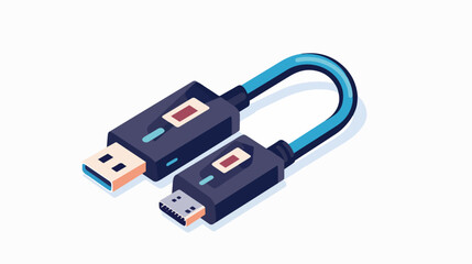USB connection technology Flat vector 