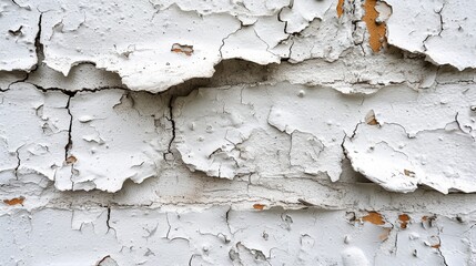 a close up of a peeling paint on a white wall with peeling paint on the paint chipping off of the paint and the paint chipping off of the paint.
