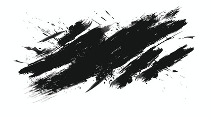 Vector black ink scratches on white background hand d