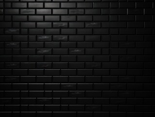 Black majorelle shiny clean metro brick wall background pattern with copy space for design blank