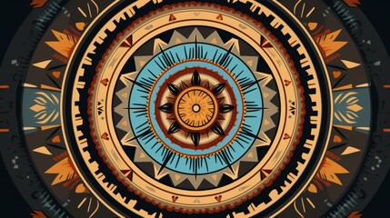 Obraz premium An intricate mandala with native american motifs