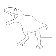 Dinosaur Continuous one line drawing illustration art vector design