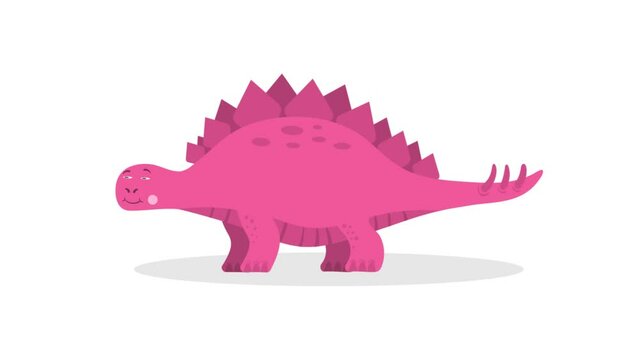 stegosaurus dinosaur walking 2D animation