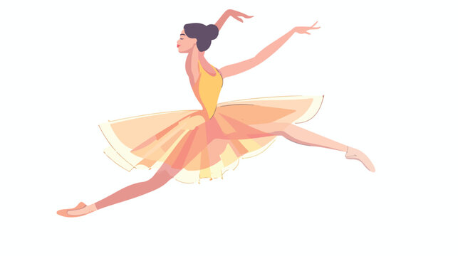 Vector illustration of a ballerina. Young beautiful b