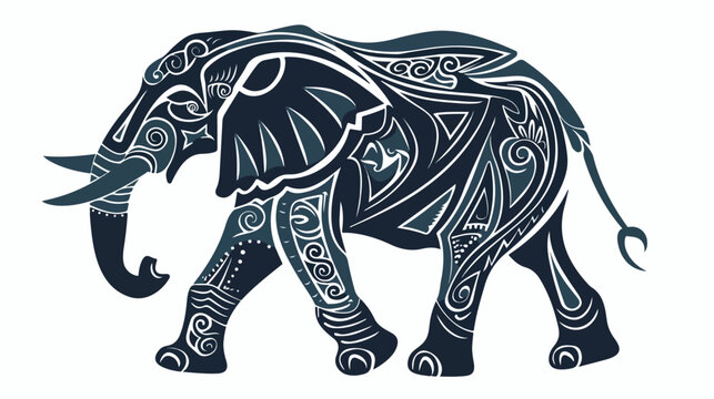 Vector illustration of a tribal totem animal  Elephant