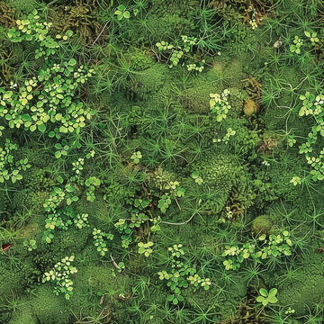 Textured Vibrant Moss Overgrowth