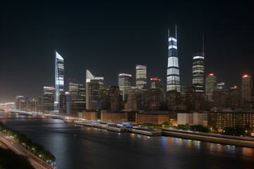 Obraz premium city at night | view of the city | country at night | city skyline at night