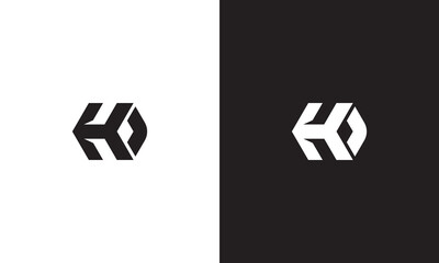 HO logo, monogram unique logo, black and white logo, premium elegant logo, letter HO Vector minimalist - obrazy, fototapety, plakaty