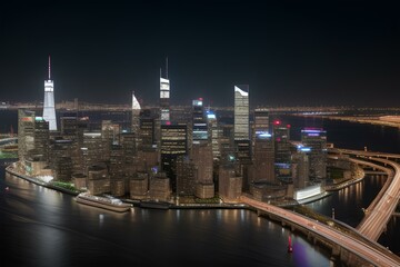 Obraz premium city at night | view of the city | country at night | city skyline at night