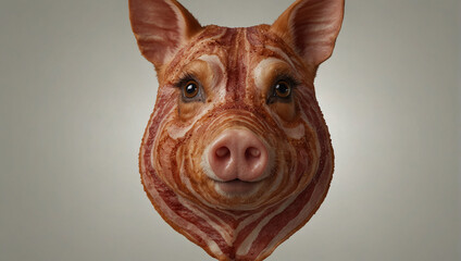 bacon display in new style for serve  - obrazy, fototapety, plakaty