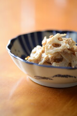 Japanese sour salad of lotus root.