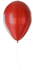 Red balloon with string in PNG format. 3D rendering.