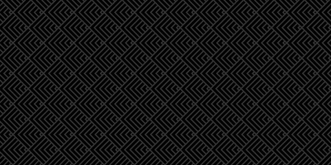 Overlapping Pattern Minimal diamond geometric waves spiral square abstract circle wave line. dark black seamless tile stripe geometric create retro square line backdrop pattern background. - obrazy, fototapety, plakaty