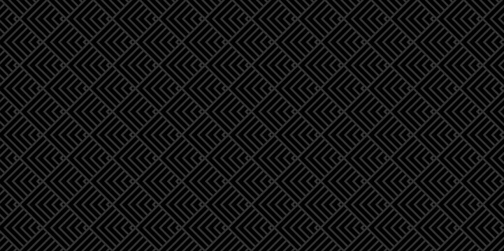 Overlapping Pattern Minimal diamond geometric waves spiral square abstract circle wave line. dark black seamless tile stripe geometric create retro square line backdrop pattern background.