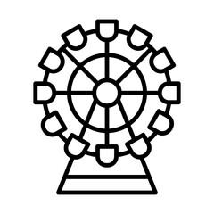 Fototapeta premium Ferris Wheel line icon