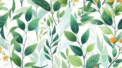 Vivid Seamless Nature Plant Textile Background. Green