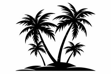 2-palm-trees-icon--black-and-white vector 