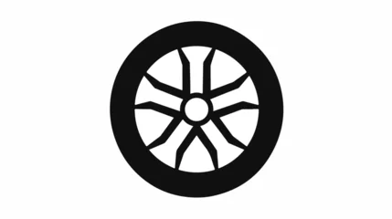 Fotobehang Wheel cartoon glyph icon vector. wheel cartoon sign. isolated © Aliha