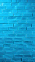 Cyan majorelle shiny clean metro brick wall background pattern with copy space for design blank 