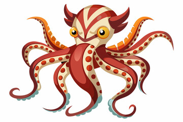octopus-on-white-background vector illustration 