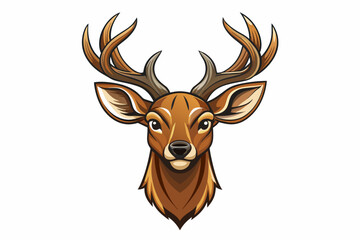 deer-head--white-background-vector-illustration