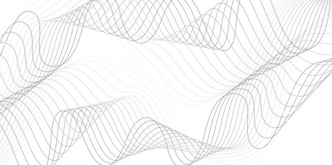 White wave curve lines banner background design. Abstract soft wave lines dynamic flowing gray light isolated background. Vector Illustration of the gray pattern of lines. Black stripes on white