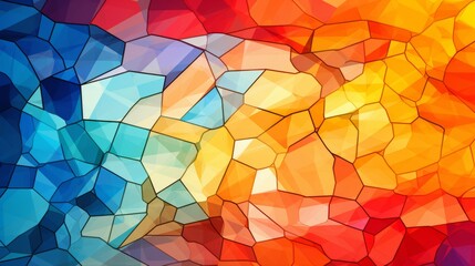 Mosaic of shapes and elements creating an energetic abstract