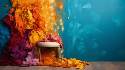 Palette of vibrant hues blending into an artistic textured backdrop - obrazy, fototapety, plakaty