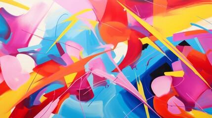 Playful and vibrant abstract composition with a burst of colors